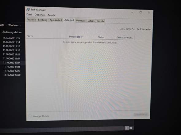Kann keine Apps mehr im Taskmanager bei Autostart sehen?