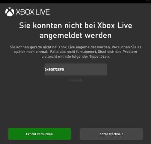 Kennt jemand eine Lösung zu dem Problem das man sich nicht bei X-Box live anmelden kann...