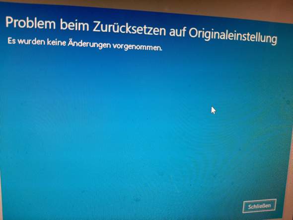 Zzurücksetzen geht nicht?
