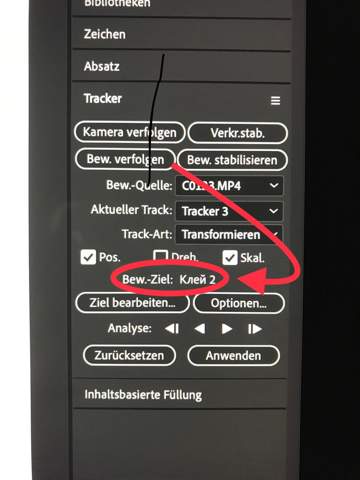 After Effects Tracker Bew.-Ziel ändern?