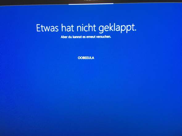 Windows Error nach Neu-Aufsetzen?