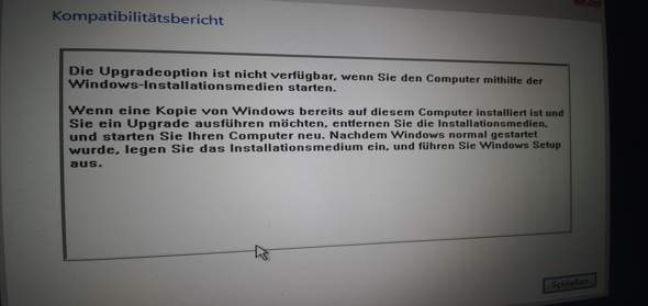 Neuinstalation über win creator tool, daten behalten funktioniert nicht?