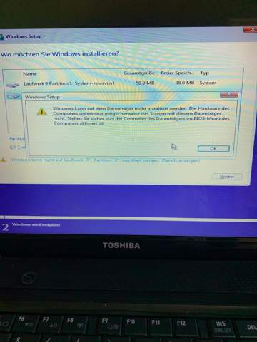 Windows 10 kann nicht installiert werden kann jmd helfen?