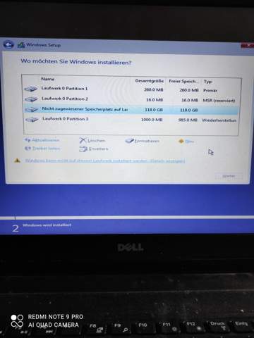 Ich kann Windows nicht installieren?