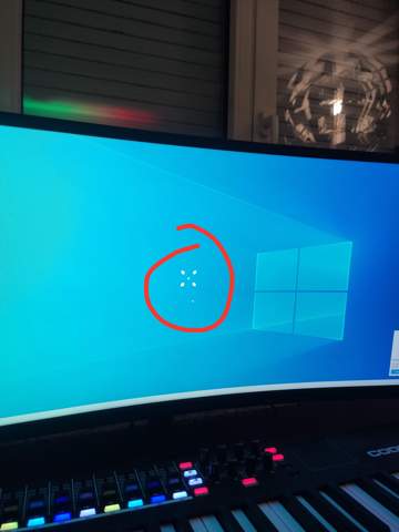 Weißes Kreuz in der Bildmitte bei neuem PC?