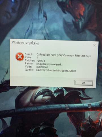 Windows Script Host Fehler?
