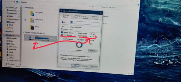 Win10 Festplattenkapazität unterschiedlich?