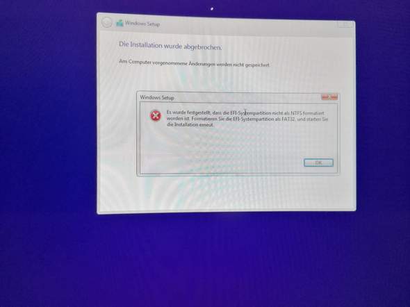 Windows installation geht nicht?