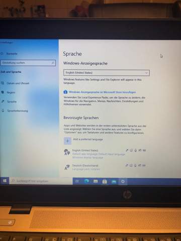 Sprache auf Windows 10 nur halb umgestellt?
