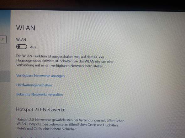 Flugzeugmodus lässt sich nicht deaktivieren (Windows 10)?