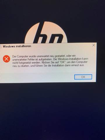 Windows installieren nicht möglich?