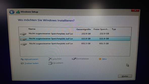 Windows 10 Pro Installation - Festplattenpartitionen?