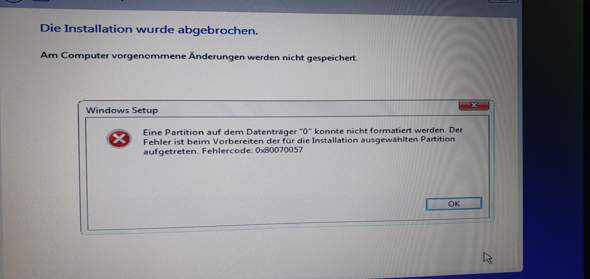 Installation abgebrochen?