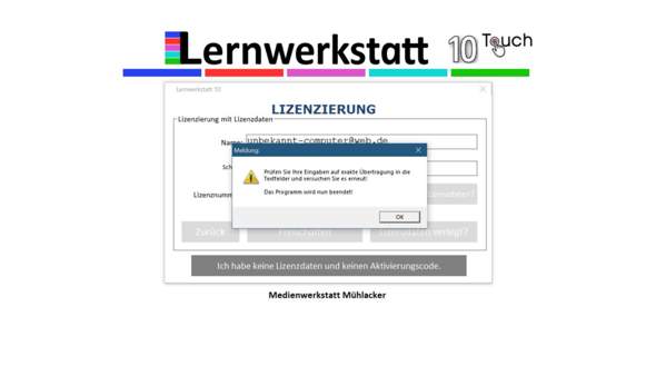 Warum kann ich die Lernwerkstatt 10 nicht aktivieren?