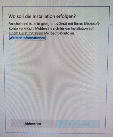 Gerät mit Microsoft Konto verknüpfen?