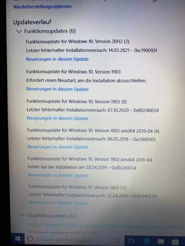 Windows 10 Update und Werkseinstellungen geht nicht?