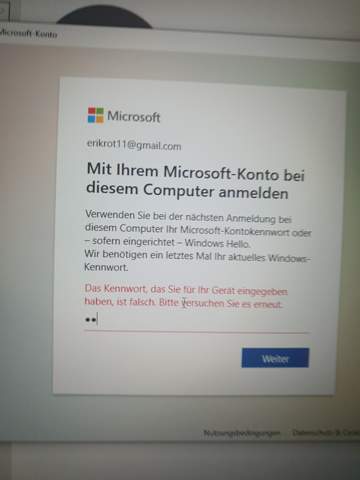 MIT ihrem Microsoft Konto bei diesem computer anmelden?