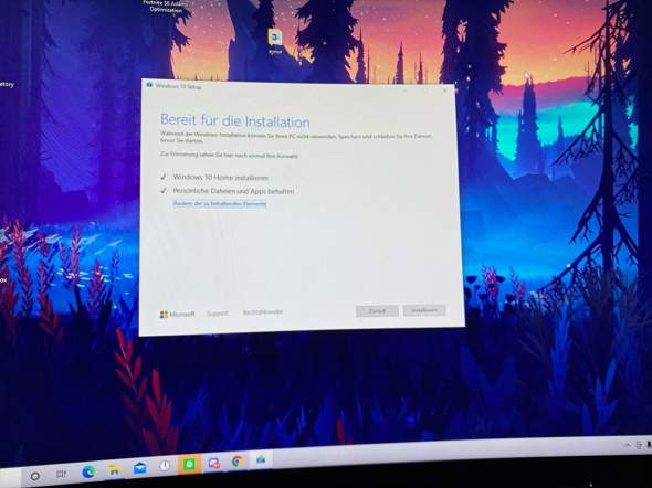 Für VirtualBox Windows 10 iso installieren?
