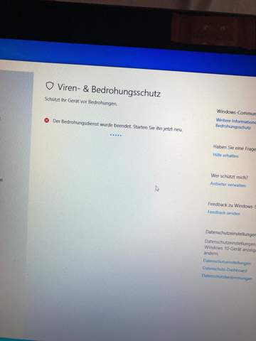 Windows virusscan ist aus?