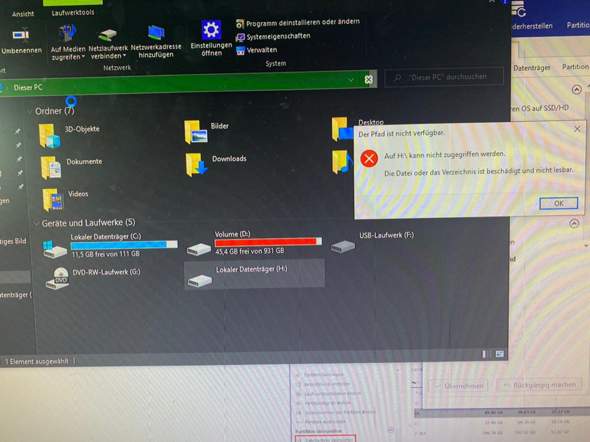 Datenträger ist plötzlich beim PC Start nicht lesbar und beschädigt?
