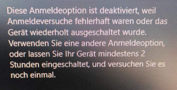 Windows 10 Anmeldeoption deaktiviert?