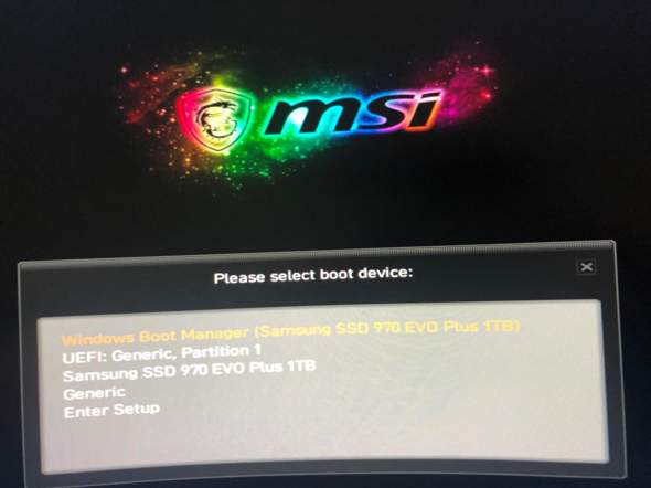 Boot bei Pc (msi mpg x570)?
