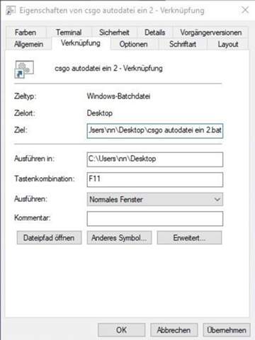 Windows shortcut Verknüpfungen gehen nicht?