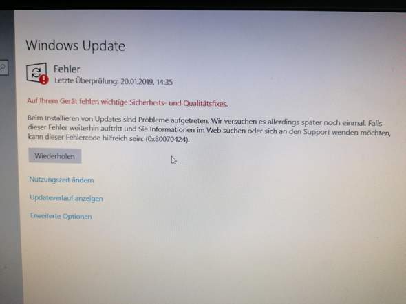 Win10 Update geht nicht?