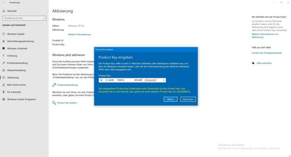 Windows 10 Pro WEG?