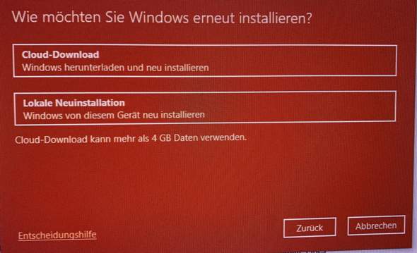 Windows neu Installieren Unterschied?