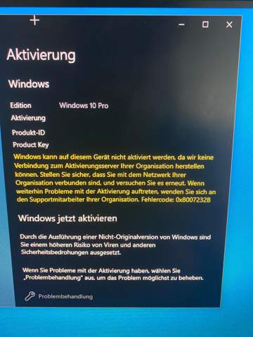 windows kann nicht aktiviert werden?