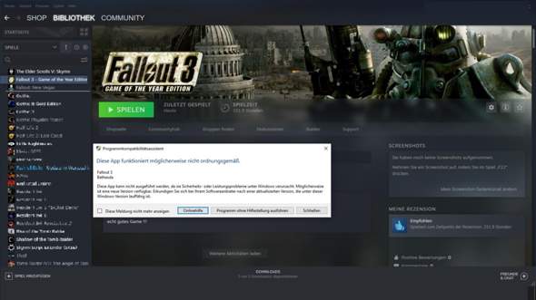 fallout 3 startet nicht mit win 10 ?
