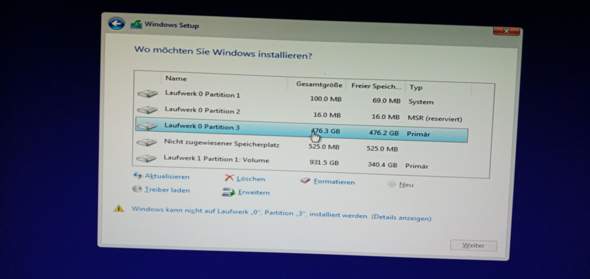 Warum kann Windowsnicht auf die SSD?