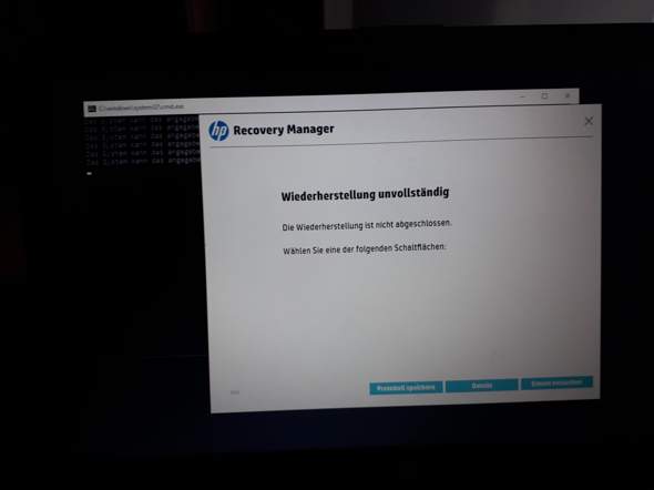 Wiederherstellung unvollständig Windows 10?