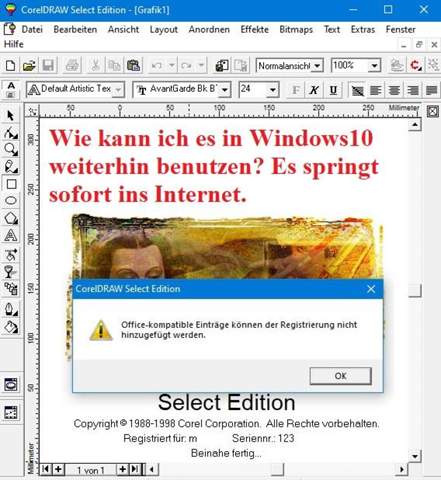 Altes Corel in Windows10 benutzen?