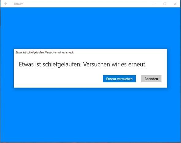 Warum funktioniert Shazam auf Windows 10 nicht mehr?