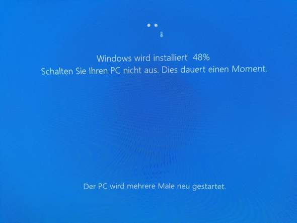 Windows Installation bleibt bei 48% stecken?