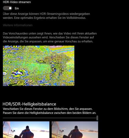 Was stimmt da bei HDR/HD Windows Color nicht?