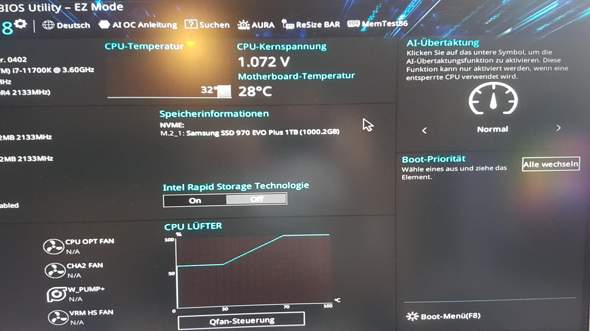 PC erkennt SSD (Samsung 970 evo plus) zum Booten nicht?