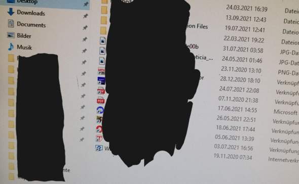Dateien werden im Downloads Ordner groß angezeigt?