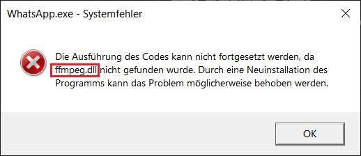 WhatsApp für Windows - Fehlermeldung!?