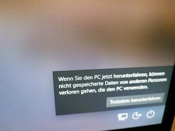 Ist das normal beim herunterfahren des pcs, habe nur ein Benutzerkonto?