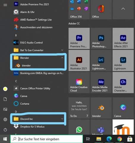 Windows verpackt Programme automatisch in Ordner?