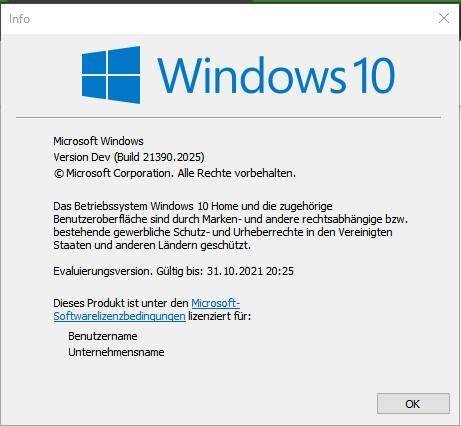 Was hat die Evaluierungsversion auf Windows 10 zu bedeuten?