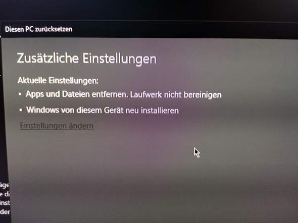 Pc zurücksetzen Laufwerk wird aber nicht bereinigt?