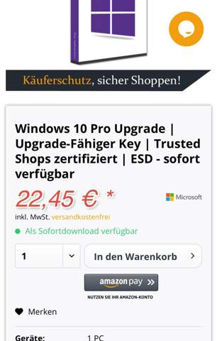 Wieso ist windows 10 bei anderen Seiten so günstig und auf der Microsoft seite so teurer?Wo...