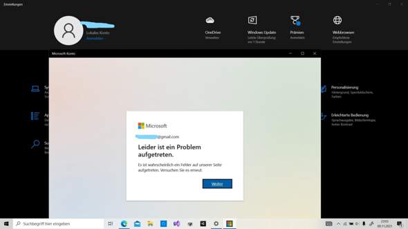 Kann mich nicht bei Windows 10 mit meinem Microsoft-Konto anmelden?