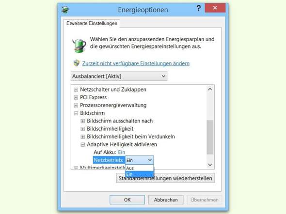 Automatische hellichkeit bei Windows?