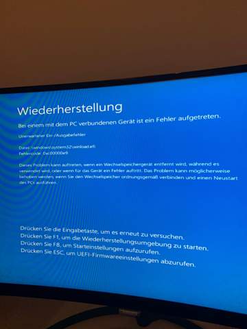 Windows Wiederherstellung Fehler?