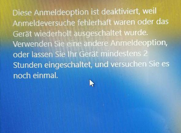 Anmeldeoption Deaktiviert was tun?